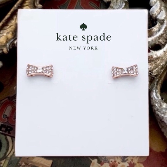 KATE SPADE • Rose Gold Ready Set Bow Earrings - Picture 4 of 4